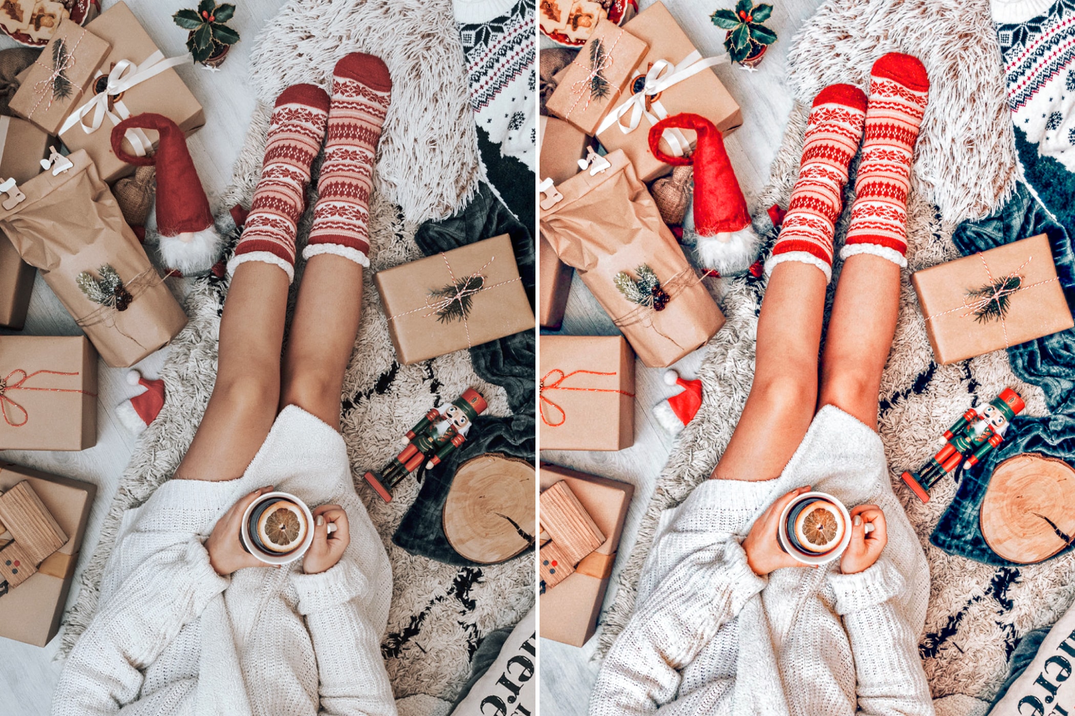 Photomator/Pixelmator Christmas preset effect. Example #1